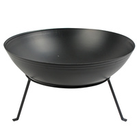 New 1pce Outdoor Black Fire Pit D58XH32 2mm Thick Heater Rustic Patio Open Bowl