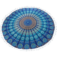 MANDALA TOWEL W/ TERRY BACKING OCEAN 180CM A/C HE8508