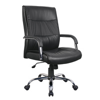 New 1pce Leather Office Chair Black Comfort Support Padded Design 12 Work Swivel