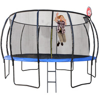 New 1pce Trampoline 10FT/3.05M Ladder & Basketball Hoop Shoe Bag Kid Fun Jumping