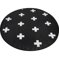 OUTDOOR PP MAT WEATHERPROOF CROSSES ROUND DIA. 200CM