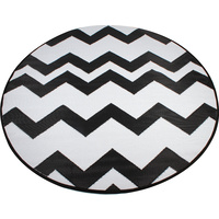 OUTDOOR PP MAT WEATHERPROOF ZIG ZAG WHT ROUND DIA. 200CM