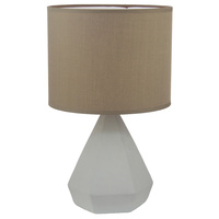New 1pce Concrete Table Lamp Taupe Fabric Bedside Décor Light Design Home Aido