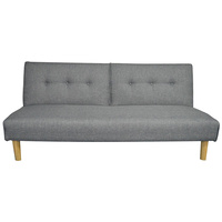 New 1pce 3 Seater Sofa Bed Lounge Grey Linen Design Couch Multi Function Adjust