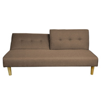 New 1pce 3 Seater Sofa Bed Lounge Brown Linen Design Couch Multi Function Adjust