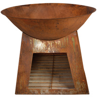 RUSTIC WOOD STORE FIREBOWL 50CM 71X71X60CM