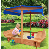 New 1pce Sandpit Kids Toy Box Children Play Area Outdoor Wooden Canopy Toy 1.2M