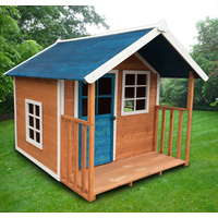 New 1pce Kids Outdoor Play House Area Wooden Roof Children Area Toy Porch BLUE
