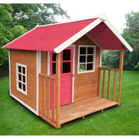 New 1pce Kids Outdoor Play House Area Wooden Roof Children Area Toy Porch PINK