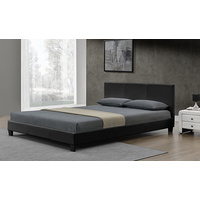 New 1pce King Leather Bed Black 183X203CM Luxury Room Design Décor Frame Head