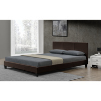 New 1pce King Leather Bed Brown 183X203CM Luxury Room Design Décor Frame