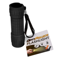 9cm Black Small Flashlight LED with Rubber Grip Portable/Travel Accessory