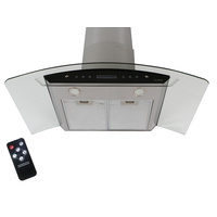 New 1pce Wall Mounted Rangehood Stainless 90CM Glass Outdoor BBQ Alfresco Dine