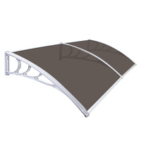 New 1pce Door Canopy White Tinted 100x200cm Awning Shade Privacy Curved