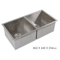 New 1pce Undermount/Topmount Sink Kitchen Bathroom Stainless Doiuble 865X440MM