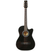 New 1pce 38" Wooden Folk Acoustic Guitar Black Music Band 6 String