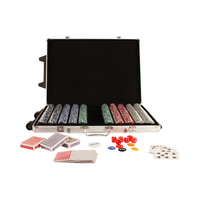 Professional 1000 Chip Poker Game Set Carry Brief Case, Casino Style Cards