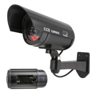 Dummy Security Camera CCTV Style Black, Red Light Battery Powered