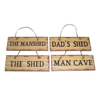 33x12cm Man Cave Sign / Plaque with Wording "MAN CAVE" Hanging