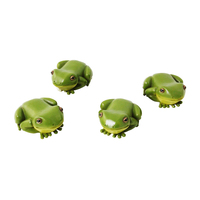 1pce 8cm Green Rainforest Frog Home Decor Resin Figurine Glossy