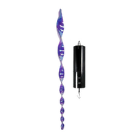 Wind Spinner + Motor Set Rod Purple Reflective Spiral Bird Deterrent Rotating Repeller 48cm Acrylic