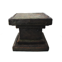 32cm Garden Column Pedestal Classical Style Rustic - Fibreglass & Resin