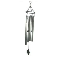 84cm Silver Harmonious 4 Tube Wind Chime Beautiful Sounding Tones