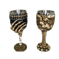 1pce 19cm Skull Goblet Mug 2 Asst Drinking Cup Halloween Mancave Resin Dรฉcor