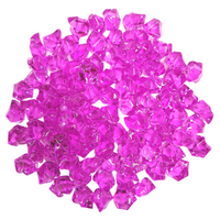 Acrylic Fake Ice Cube Rocks 250g Pink Colour Clear Plastic Glass Gems