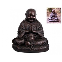 52cm Praying Buddha Monk Bronzed, Resin Outdoor Statue, Meditating