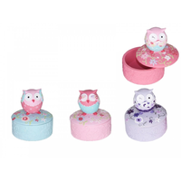 9cm Decorative Owl Hands Up Trinket/Jewelry Box Pink