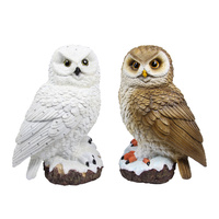 1pce 26cm Realistic Owl Ornament with Glitter Snow Feature