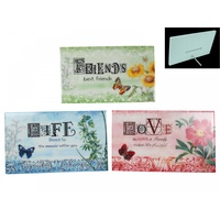 20cm x 12cm - Flower Design Epoxy Plaque 'Life.' Gift/Present