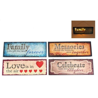 34x12cm MDF CELEBRATE LED Light Plaque / Sign, Inspirational Wording, Hangable