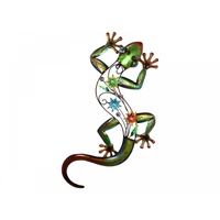 68CM Colourful Metal Lizard / Gecko Wall Art Piece Hanging