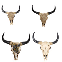 Resin Artificial Cow Skull, Realistic Wall Hanging, BoHo Themed Decor