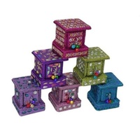 1 x DEEP PURPLE 6cm Moroccan Style Bling/glitter 1 Draw Chestย jewellery Ring Box