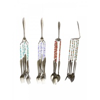 50cm Forks & Spoons Crafted Art Windchime with Beads, Kitchen