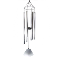 110cm Silver 6 Tube Deluxe Windchime Beautiful and Bold and Great Sounding