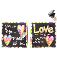9x9cm Black Love Trinket Box "Love as long as you Live " Coloured Love Heart