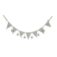95cm Beach Themed , Welcome, Hanging Bunting Flag Style Wall Sign