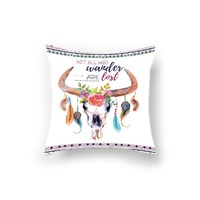 NEW 40x40cm White Skull Cushion Boho Style
