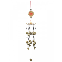 50cm Lucky Chinese Coin Metal Bell Wind Chime With Beads