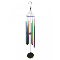 110cm Rainbow Effect Multi Coloured Windchime with 5 Tubes