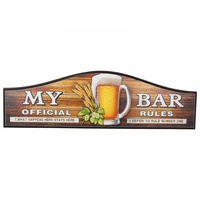 60X18.5cm MDF "MY BAR" Plaque Sign with Overflowing Beer Image