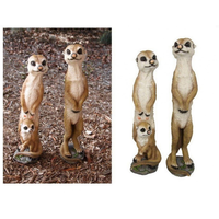 2pce 50cm Realistic Family of 3 Meerkats with Baby Resin Orniments