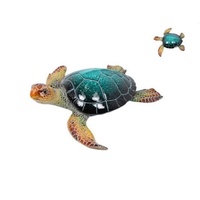 Realistic Marble Coloured Turtle Polyresin Garden Ornament 38cmx40cm