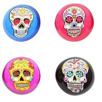 8Cm Glass Skull Candy Paperweight