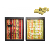 Set of 2 26x21cm Wine Cork Wall Hanging or Self Standing Bar or Home Decoration