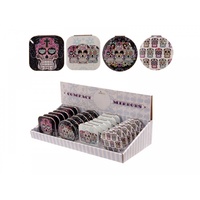 1pce Candy Skull Compact Mirror for Purse, Bag, Fold Up, Day of the Dead